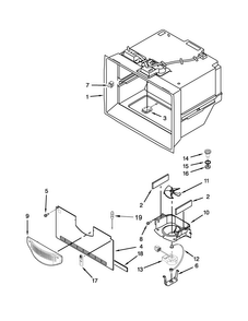 Freezer Liner Parts Diagram and Parts List for MFT2673BEW11  Maytag Refrigerator