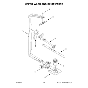 Upper Wash And Rinse Parts Diagram and Parts List for MDFS3924RZ3  Maytag Dishwasher