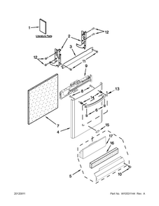 Door And Panel Parts Diagram and Parts List for MDB7760SAS1  Maytag Dishwasher