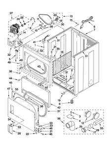 Cabinet Parts Diagram and Parts List for MGDX600XL1  Maytag Dryer