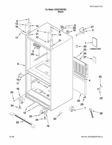 Cabinet Parts Diagram and Parts List for G32027WEKB3  Maytag Refrigerator