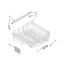Upper Rack And Track Parts Diagram and Parts List for ADB1400AWB0  Amana Dishwasher