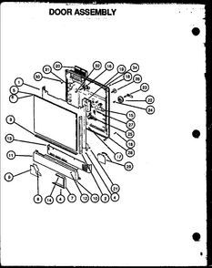 Door Assembly Diagram and Parts List for DUS600B P1139732NB Caloric Dishwasher