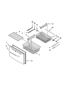 Freezer Door Parts Diagram and Parts List for 5VMFI267AA00  Maytag Refrigerator