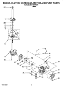 BRAKE, CLUTCH, GEARCASE, MOTOR AND PUMP PARTS Diagram and Parts List for MAT15MNAGW0  Maytag Washer