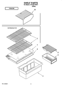 SHELF PARTS, OPTIONAL PARTS Diagram and Parts List for CTB1821VRW01  Magic Chef Refrigerator