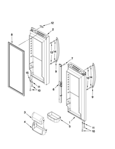Refrigerator Door Parts Diagram and Parts List for AFF2534FES8  Amana Refrigerator