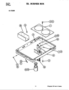 Burner Box Diagram and Parts List for CU240L  Jenn-Air Range