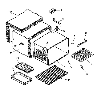 Cabinet Assy Diagram and Parts List for ART6600E-P1142640NE  Amana Range