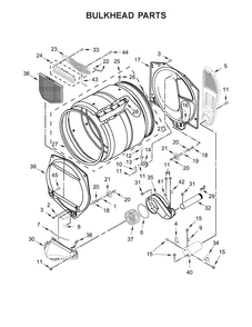 Bulkhead Parts Diagram and Parts List for MGDB765FW0  Maytag Dryer