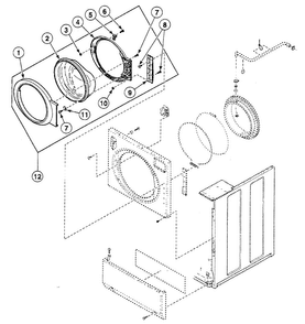 Part Location Diagram of 802331P Maytag Inner Washer door bezel, inner