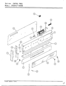 Control Panel- Backguard Diagram and Parts List for CPG9841(*)689DQ  Hardwick Range
