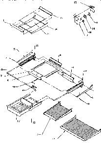 Cabinet Shelving Diagram and Parts List for TG18S3L-P1194601W  Amana Refrigerator