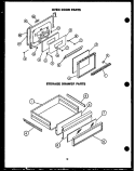OVEN DOOR PARTS Diagram and Parts List for FDU185  Amana Range