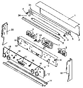 Backguard Assembly Diagram and Parts List for ARR630L1 P1143403NL Amana Range