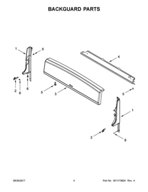 03 - Backguard Parts Diagram and Parts List for AGR4230BAW3  Amana Range