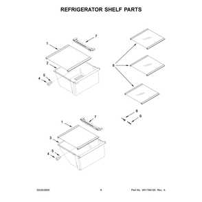 Refrigerator Shelf Parts Diagram and Parts List for ASI2175GRB10  Amana Refrigerator