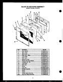 BLACK GLASS DOOR ASSY Diagram and Parts List for FDU265  Amana Range