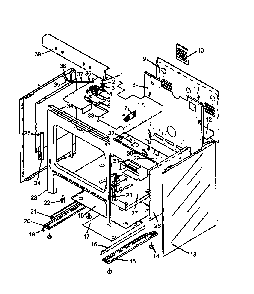 Oven Assembly Diagram and Parts List for AGS730W-P1141263NW  Amana Range