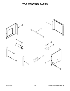 Top Venting Parts Diagram and Parts List for JMW2430IM03  Maytag Range