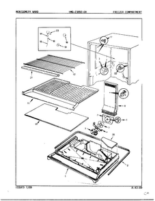 Freezer Compartment Diagram and Parts List for 23892-OA  Admiral Refrigerator