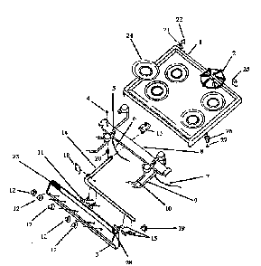 Part Location Diagram of 07519400 Whirlpool BURNER FRONT