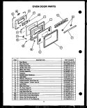 OVEN DOOR PARTS Diagram and Parts List for EKT-396  Caloric Microwave Oven Combo