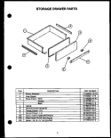 STORAGE DRAWER PARTS Diagram and Parts List for EKT-396  Caloric Microwave Oven Combo