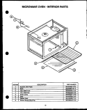 MICROWAVE OVEN - INTERIOR PARTS Diagram and Parts List for EKT-396  Caloric Microwave Oven Combo