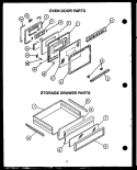 OVEN DOOR PARTS Diagram and Parts List for FDU-248-2WW  Amana Range