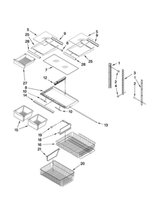Shelf Parts Diagram and Parts List for ABL2222FES4  Amana Refrigerator