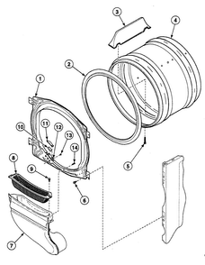 Drum Assy Diagram and Parts List for SSEZ17WF1500  Speed Queen Dryer