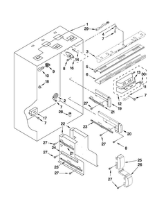 Refrigerator Liner Parts Diagram and Parts List for JF42SSFXDA00  Jenn-Air Refrigerator