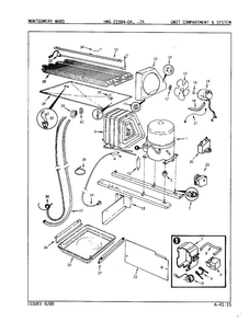 Unit Compartment And System Diagram and Parts List for 21594C  Admiral Refrigerator