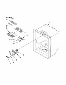 Refrigerator Liner Parts Diagram and Parts List for GB2026PEKB3  Amana Refrigerator