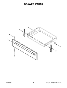 Drawer Parts Diagram and Parts List for YAES6603SFW3  Amana Range