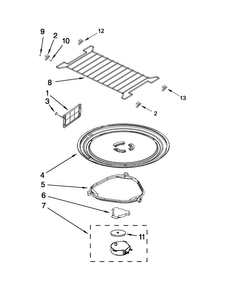 Turntable Parts Diagram and Parts List for AMV2174VAW5  Amana Microwave