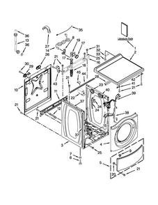 Top And Cabinet Parts Diagram and Parts List for MHN30PNCGW0  Maytag Washer
