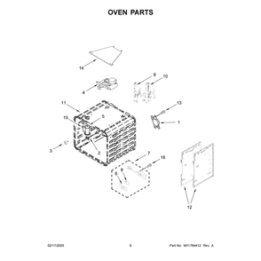 Oven Parts Diagram and Parts List for JPIFC736RL00  Jenn-Air Range