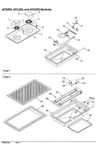 Gas Cartridge, Griddle, Grill Diagram and Parts List for ACS200E-P1133382NE  Amana Range