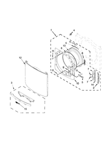 Door Parts Diagram and Parts List for MED4000BW0  Maytag Dryer