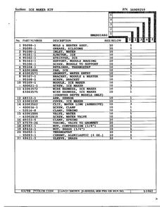 Ice Maker Kit Page 2 Diagram and Parts List for HMG901480  Admiral Ice Maker