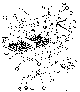 Compressor Compartment Diagram and Parts List for BW20K-P7812501W  Amana Refrigerator