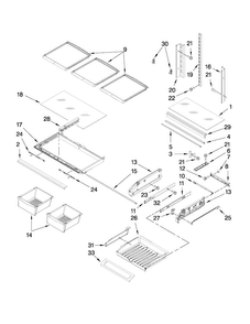 Shelf Parts Diagram and Parts List for MFI2269VEQ3  Maytag Refrigerator