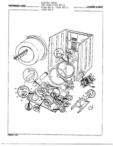 Cylinder And Drive Diagram and Parts List for 7435A  Norge Dryer