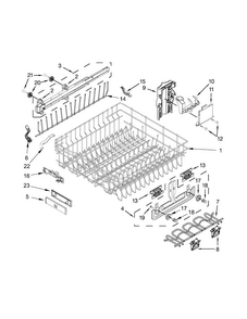 Upper Rack And Track Parts Diagram and Parts List for JDB3650AWF3  Jenn-Air Dishwasher