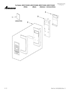Control Panel Parts Diagram and Parts List for AMV2174VAS2  Amana Microwave