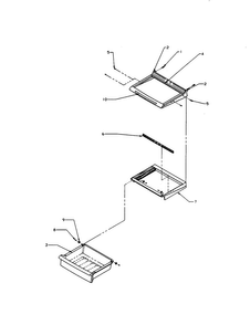 Deli Pan And Insert Diagram and Parts List for SXD22S2L-P1190404WL  Amana Refrigerator