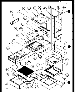 Section 2 Diagram and Parts List for 36088-P11108702W  Amana Refrigerator