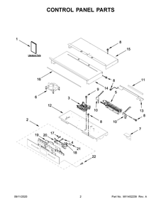 Control Panel Parts Diagram and Parts List for JJW3430IM01  Maytag Range